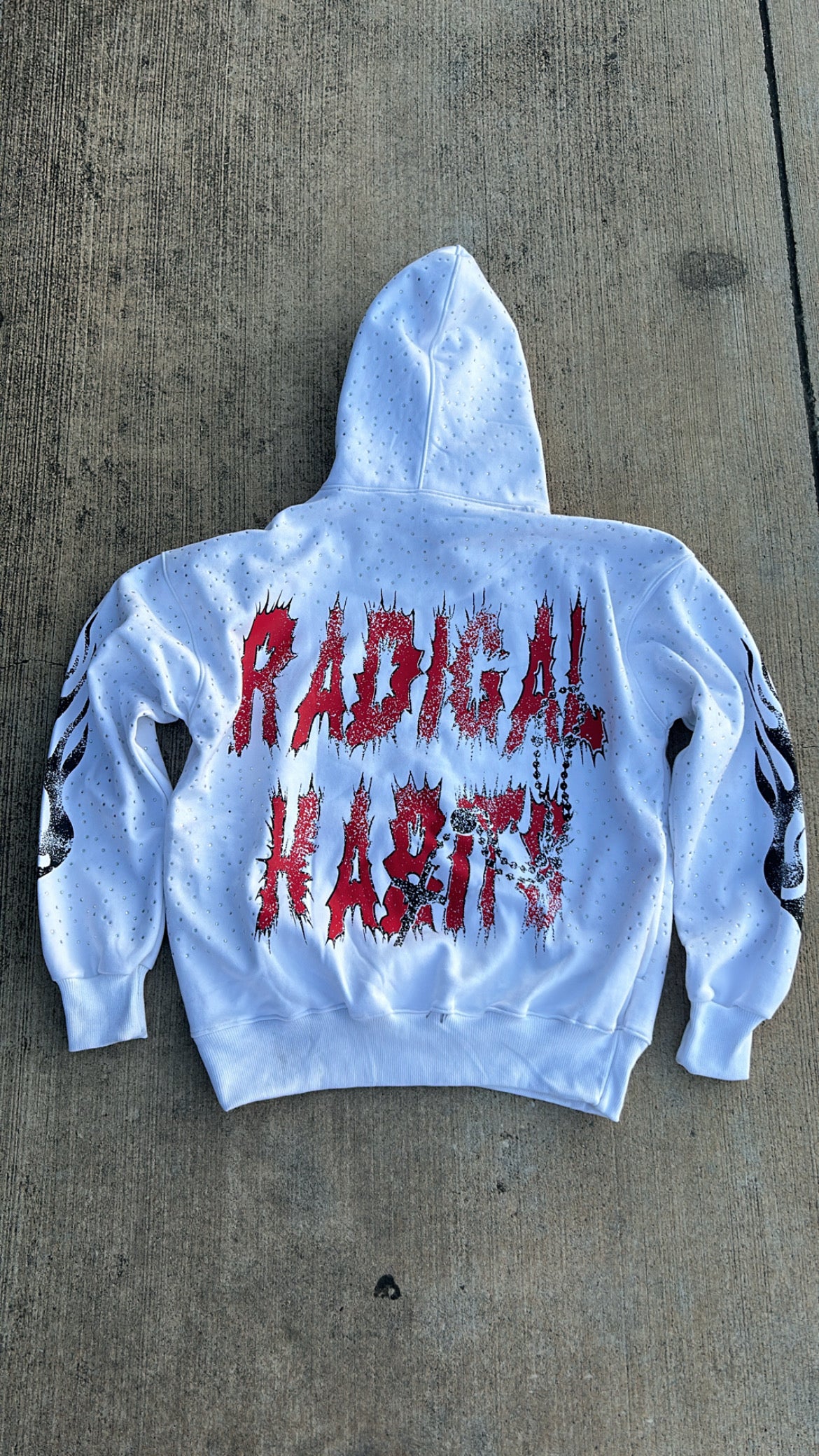 White Rhinestone Hoodie