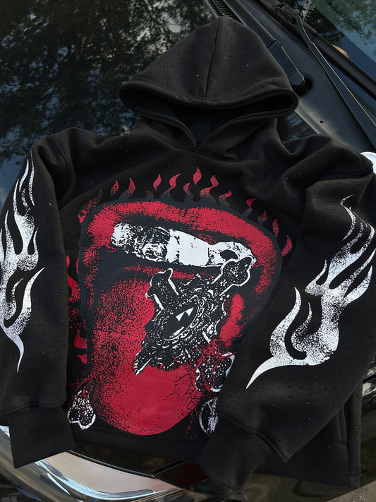 Black Rhinestone Hoodie