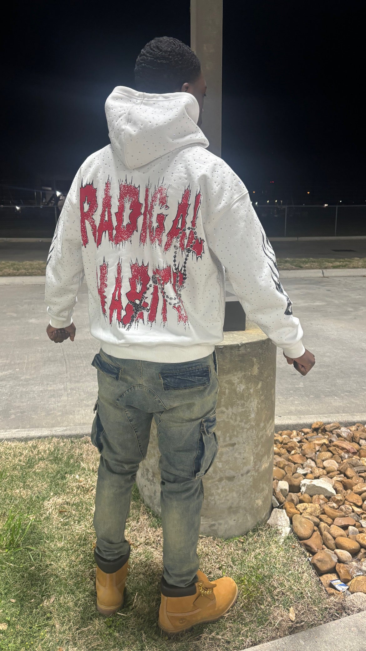 White Rhinestone Hoodie