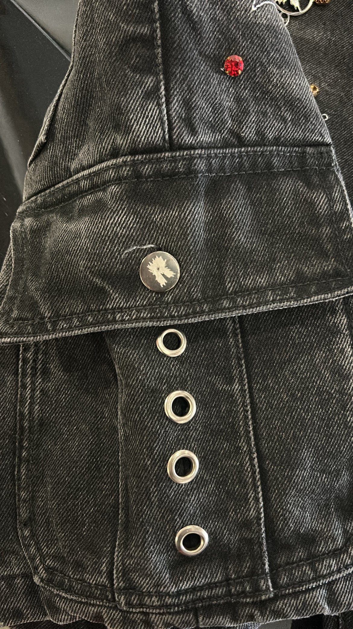Black Rhinestone Jorts