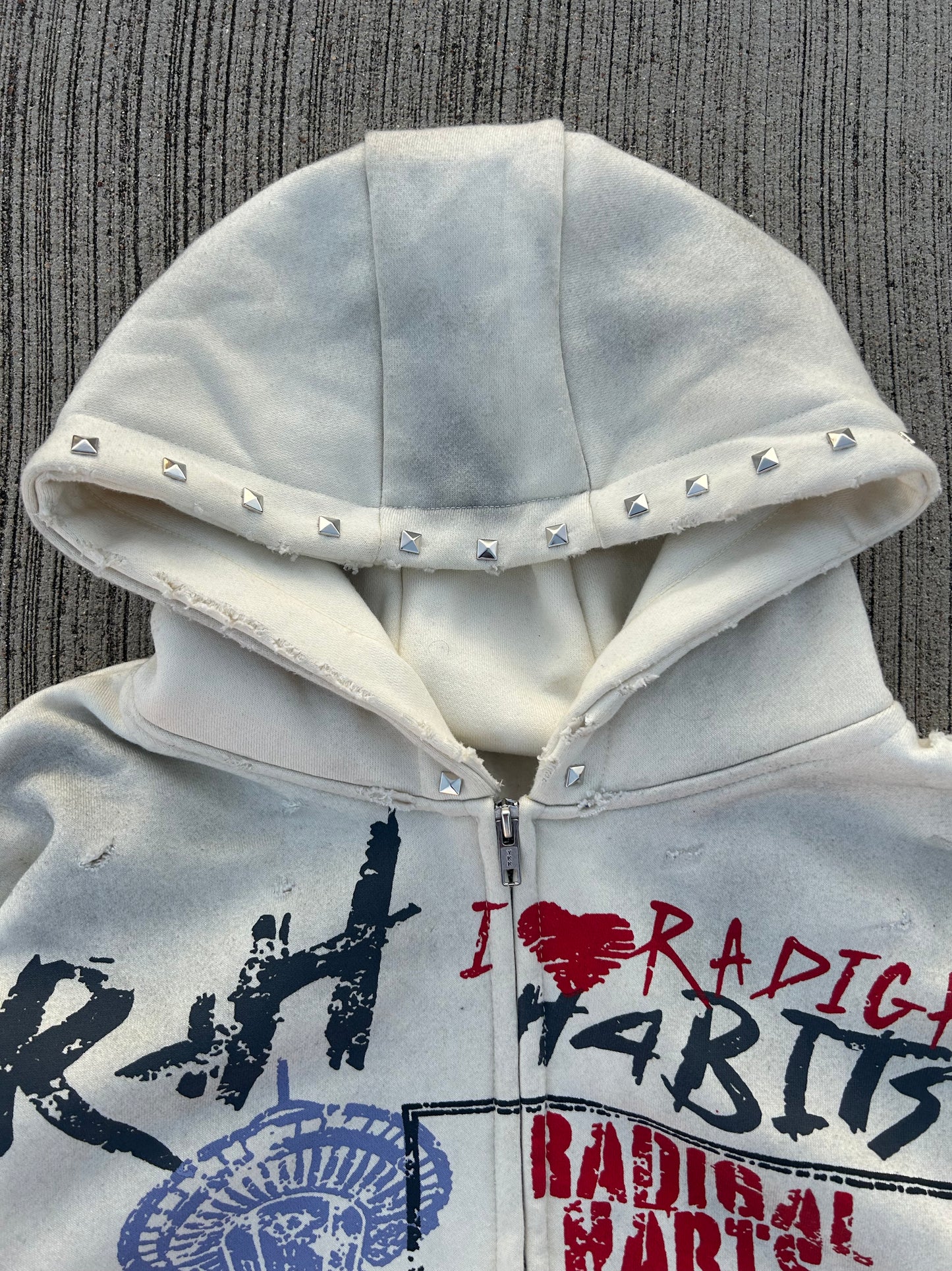 Cream zip up