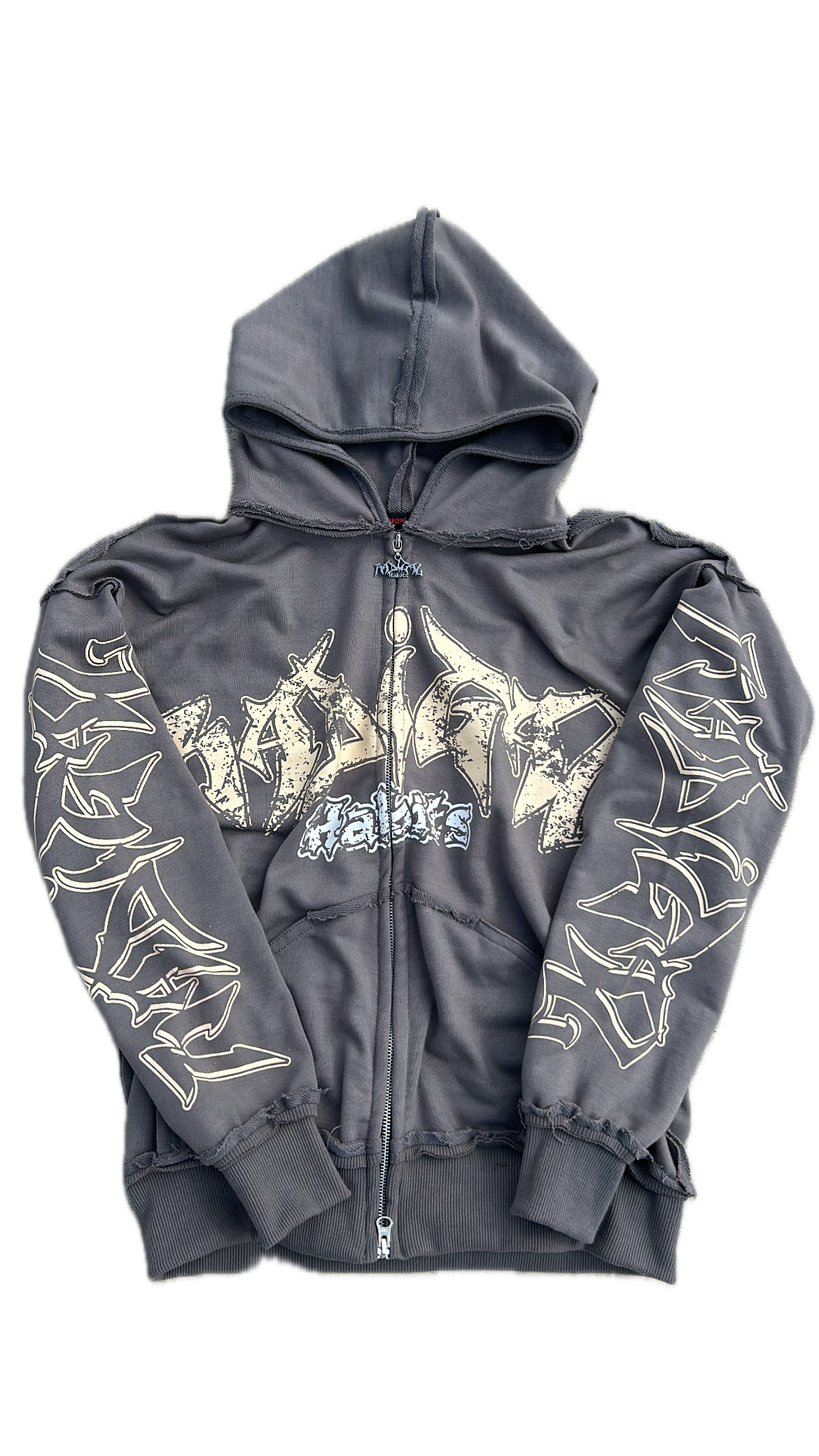 Grey Distressed Zip up