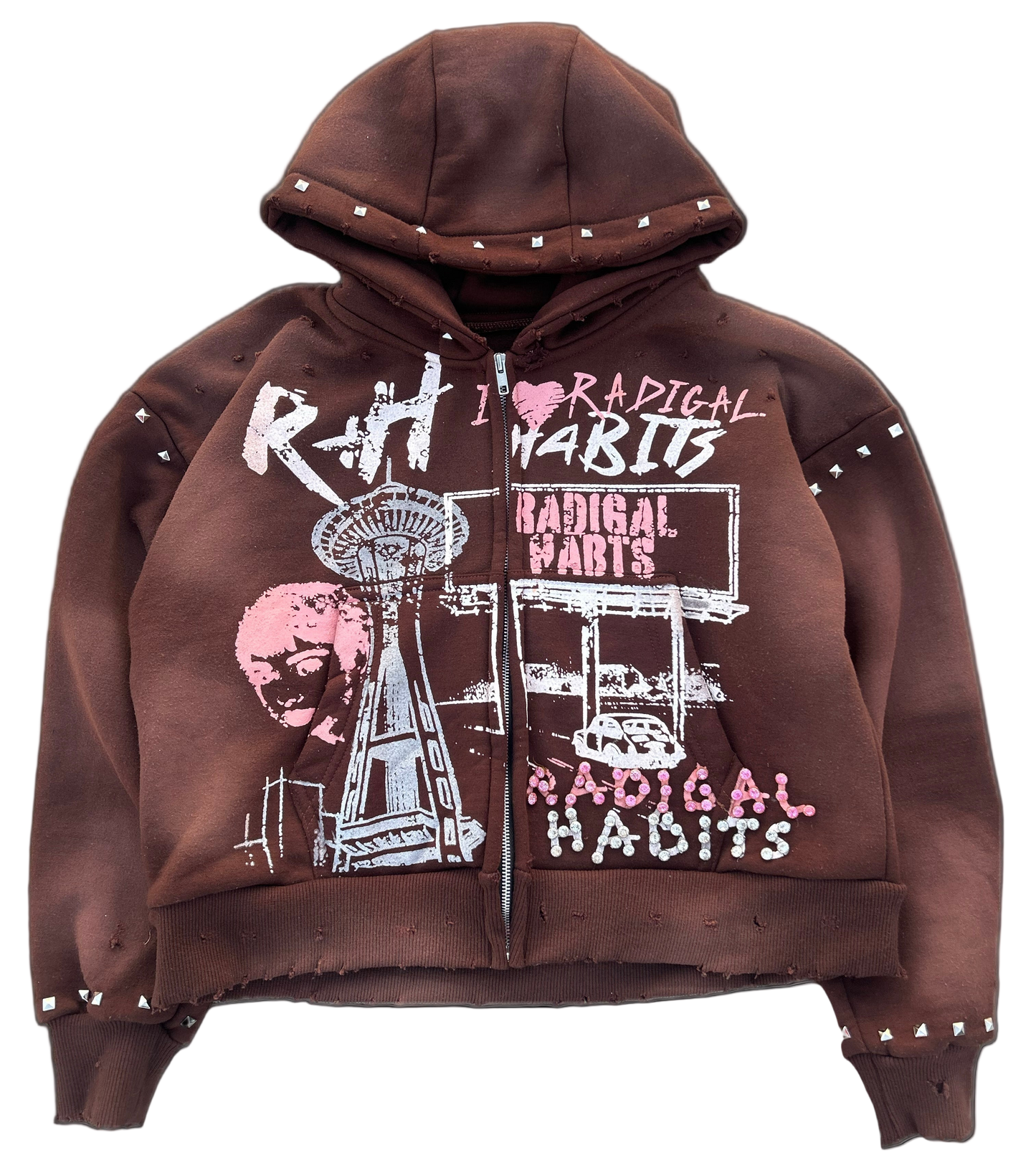 Brown zip up