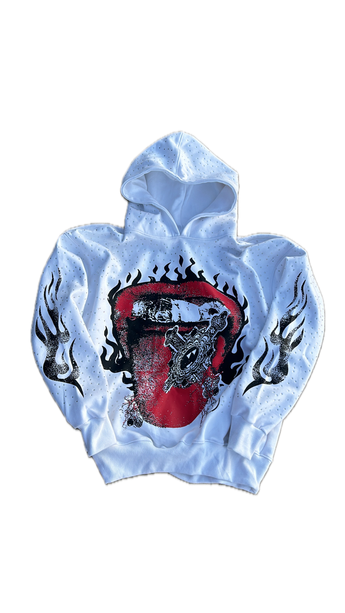 White Rhinestone Hoodie