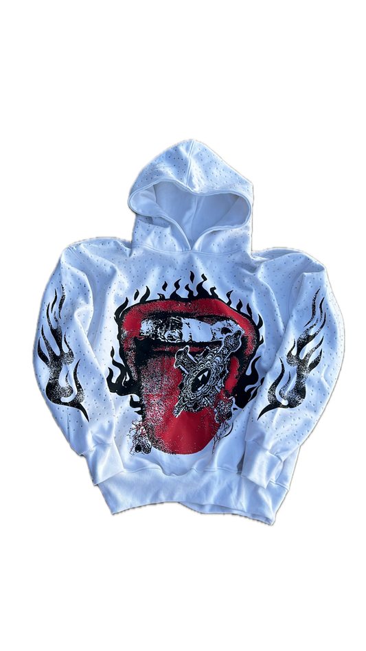 White Rhinestone Hoodie