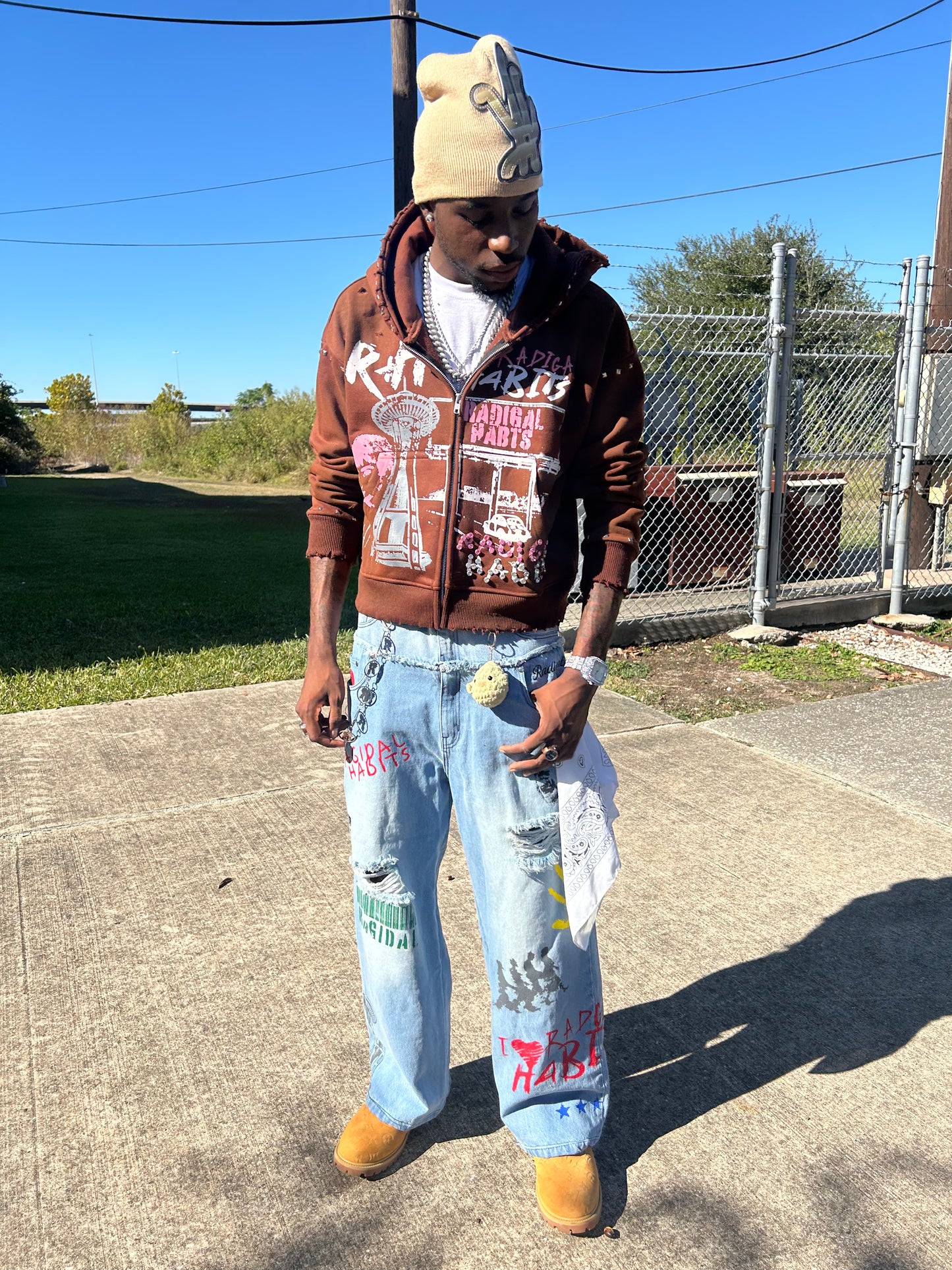 Brown zip up