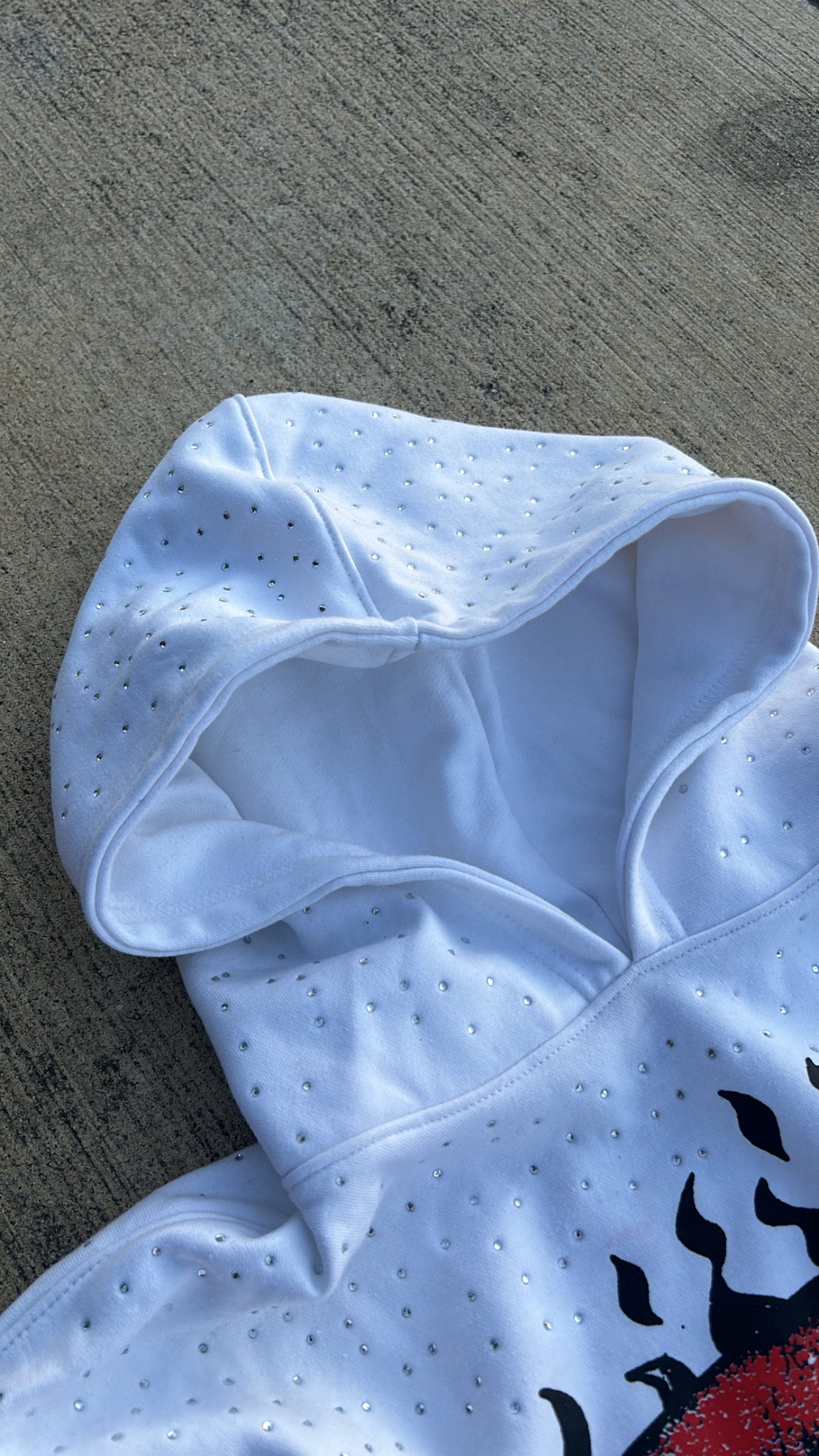 White Rhinestone Hoodie