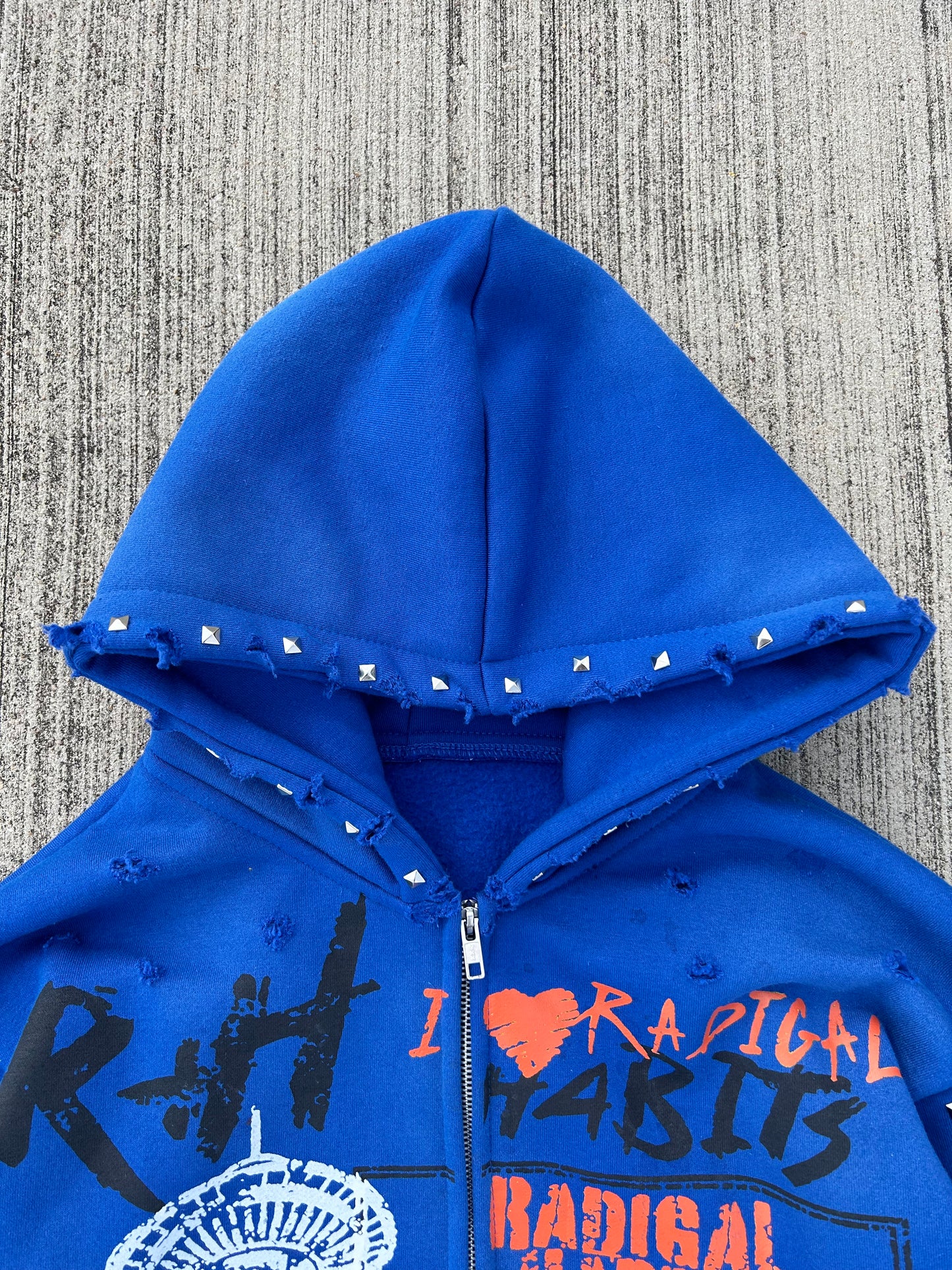 Blue zip up