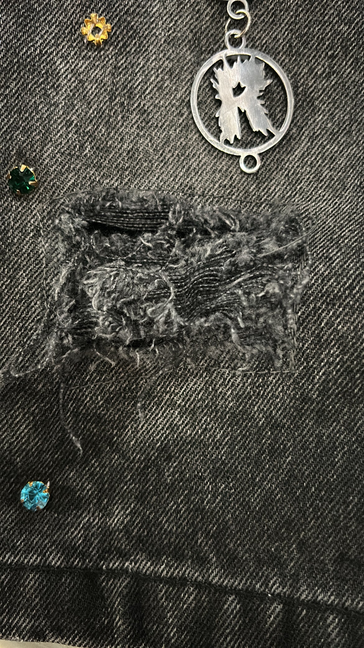 Black Rhinestone Jorts