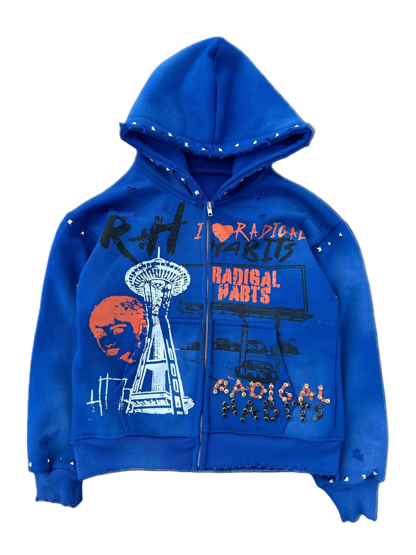 Blue zip up