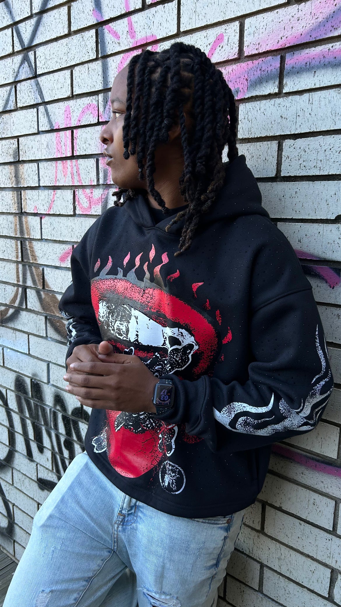 Black Rhinestone Hoodie