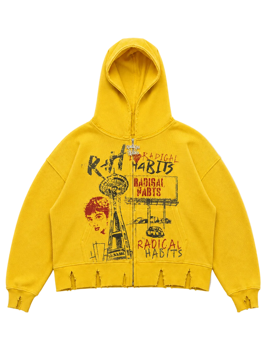Yellow Thermal Zip Up