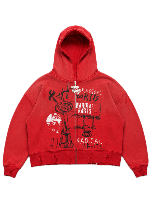 RED THERMAL ZIP UP