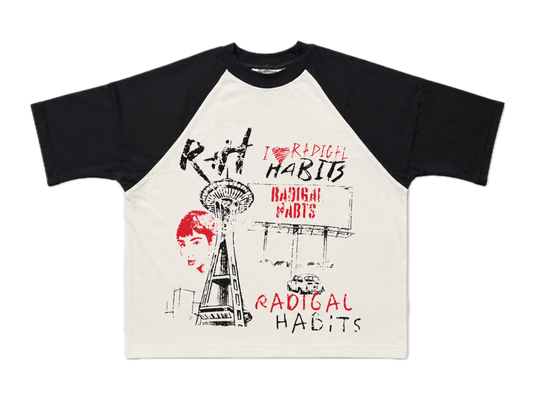 CREAM AND BLACK CITY TEE