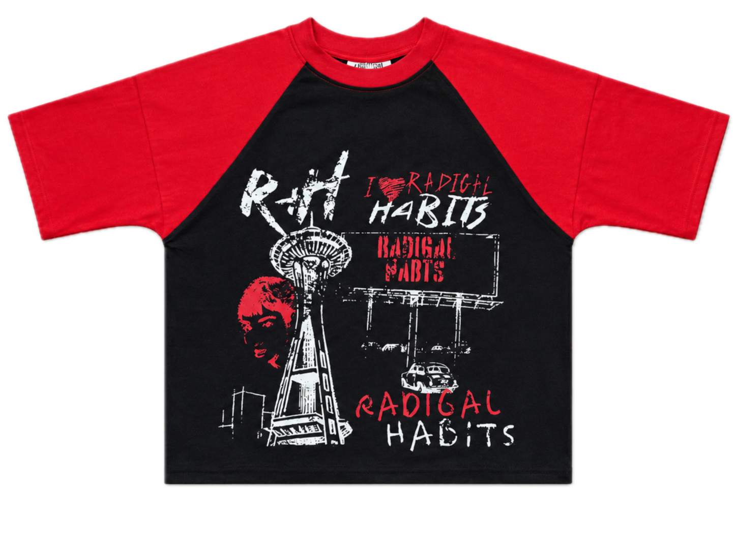 RED AND BLACK CITY TEE