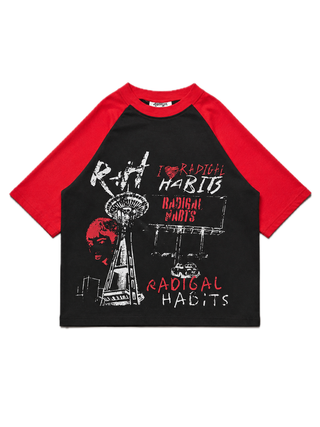 RED AND BLACK CITY TEE