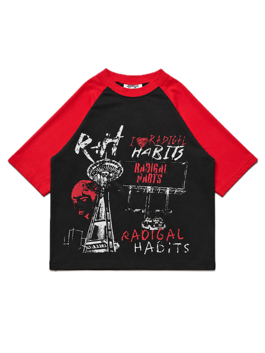 RED AND BLACK CITY TEE