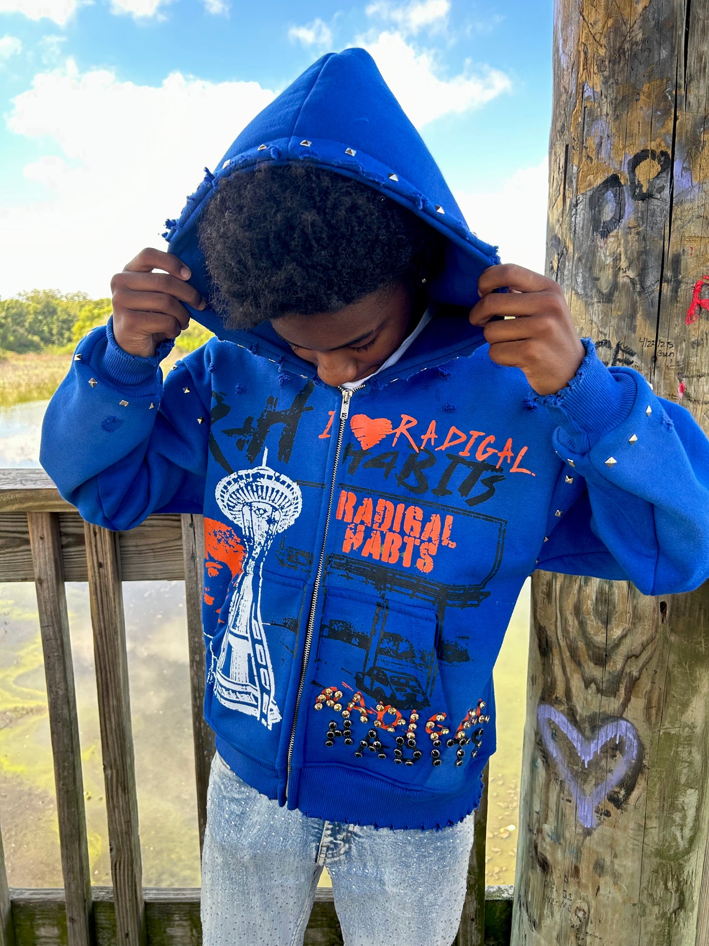 Blue zip up