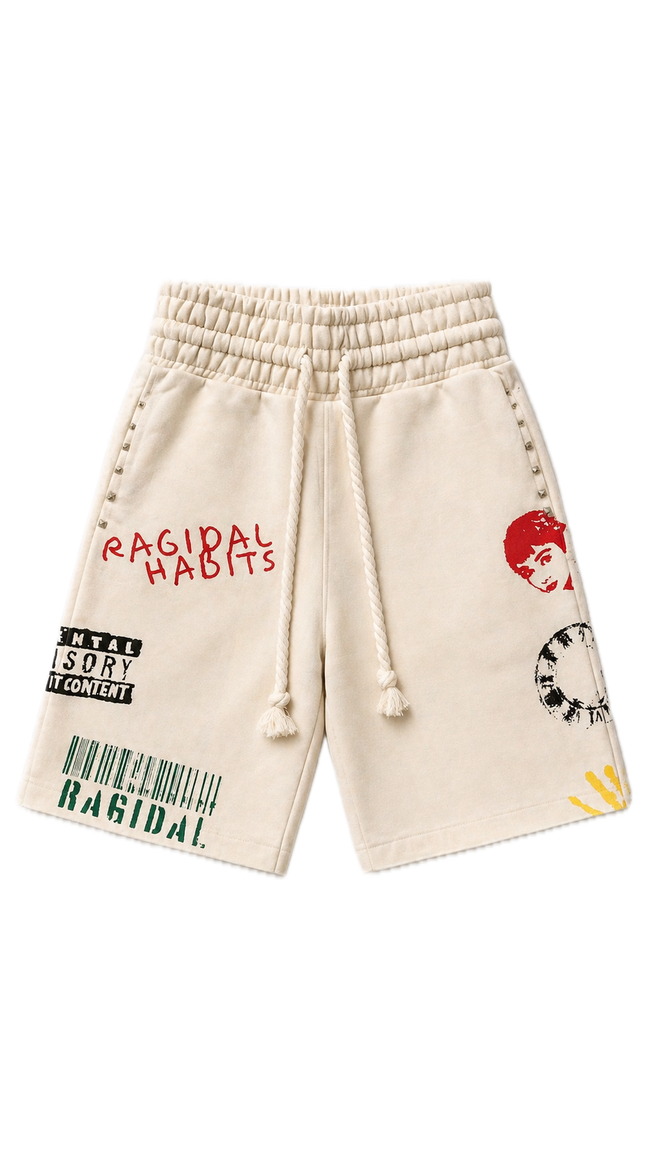 CREAM 3/4 SHORTS